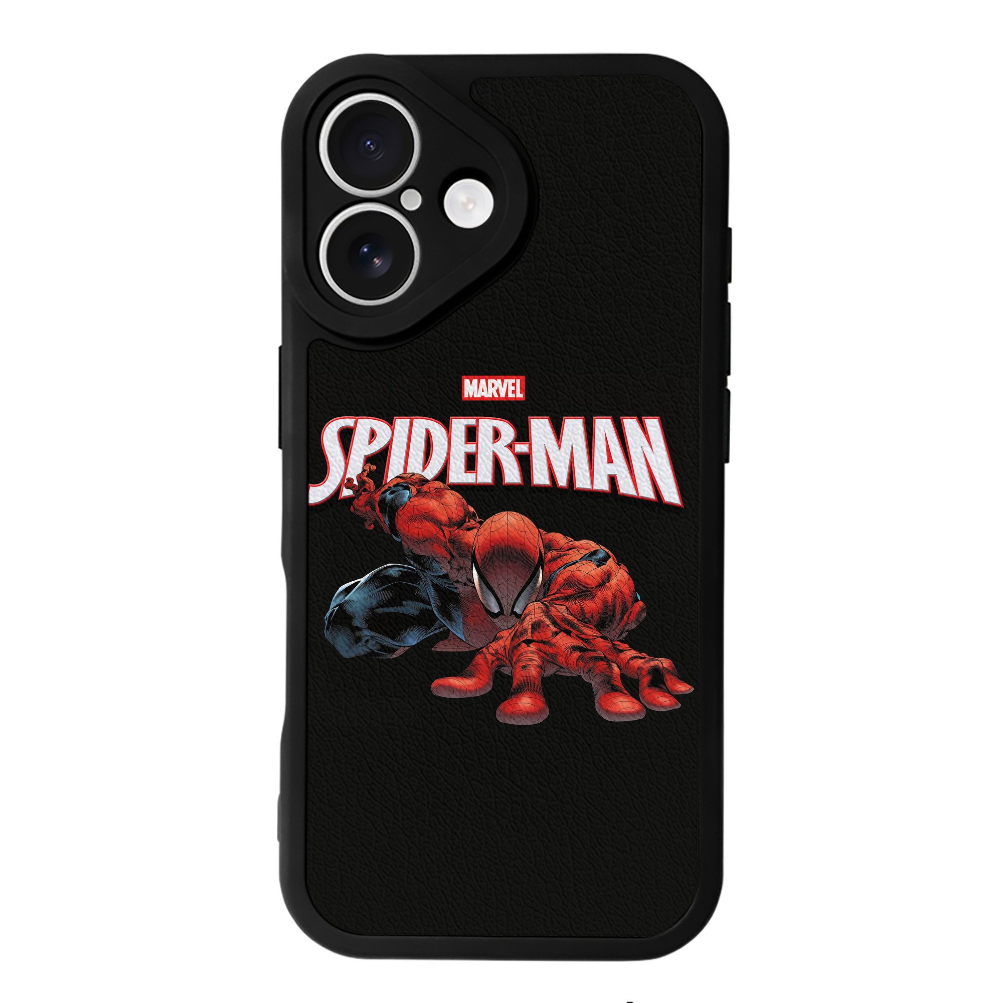 Spider Man スパイダーマン 【iPhone 16シリーズ対応】シリコンスマホケース（レザー調） 材質：シリコン